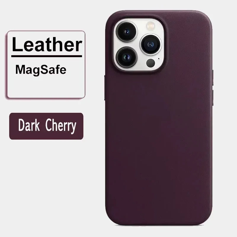 Luxury Leather MagSafe Case for  iPhone
