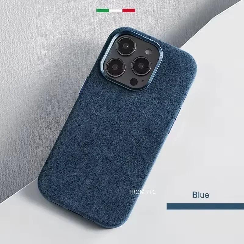 Italian Flip Fur Leather Magnetic Case for iPhone