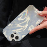 Luxury laser silver gradient silicone soft case for iPhone