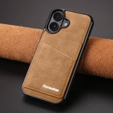 Business Flip Leather Built-in Magnetic Wallet Card Case for iPhone