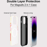 Luxury Magnetic 2 in 1 Flower Pattern Shockproof Case For iPhone