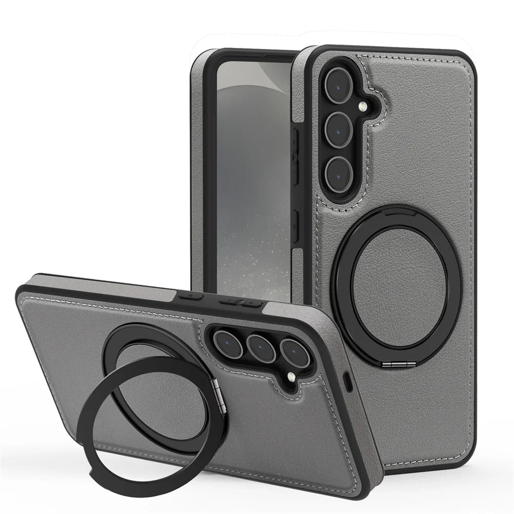 Rotating Stand Leather Magnetic Phone Case for Samsung