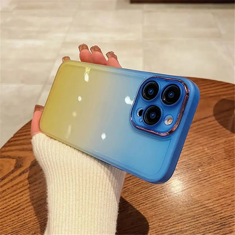 Luxury Gradient Rainbow Clear Phone Case For iPhone