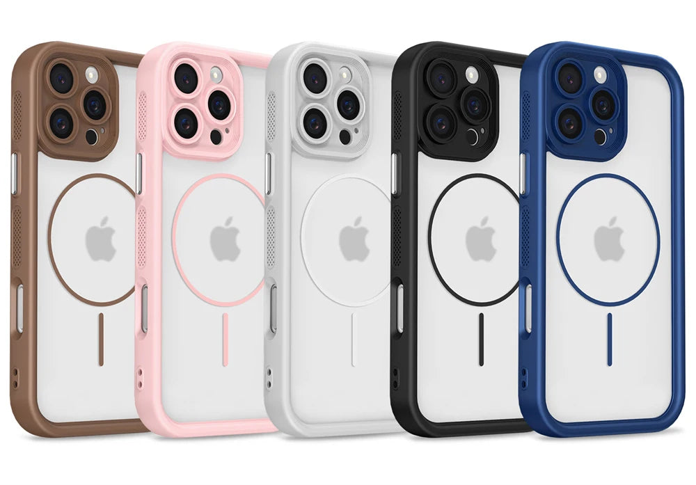 Cooling Frame Magnetic Clear Phone Case For iPhone