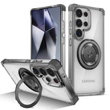 Rotating Magnetic Folding Stand Transparent Phone Case for Samsung