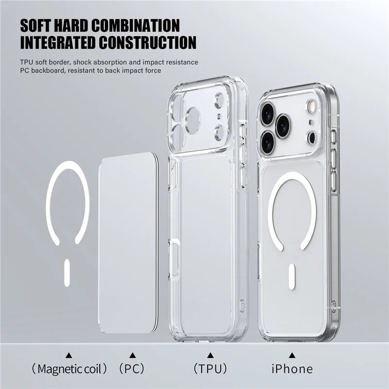 Luxury Clear Shockproof Magsafe Magnetic Case For iPhone