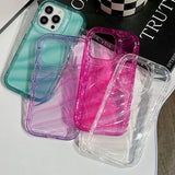 Soft Candy Transparent Wavy Texture Case For iPhone