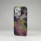 Camouflage Graffiti Relief Alloy MagSafe Phone Case For iPhone
