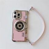 Luxury Retro Stereo Camera Hand with Lanyard Case For iPhone