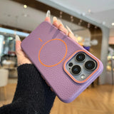 Luxury Magsafe Retro Leather Phone Case For iPhone