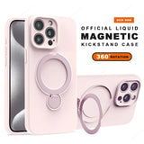 Liquid Silicone Magnetic Stand Phone Case For iPhone