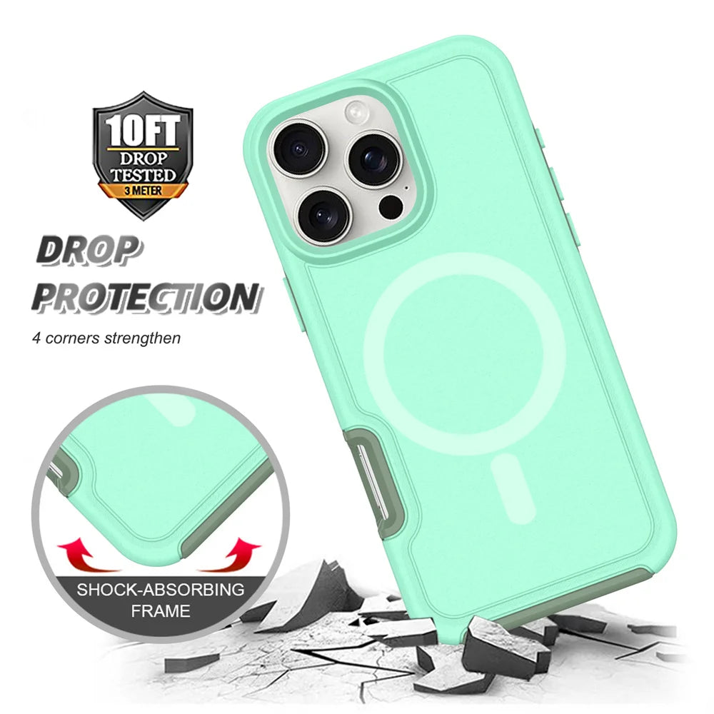 Dual Layer Protection Armour Magnetic Case For iPhone
