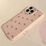 Cute Cartoon Cherry Pattern Phone Case For iPhone