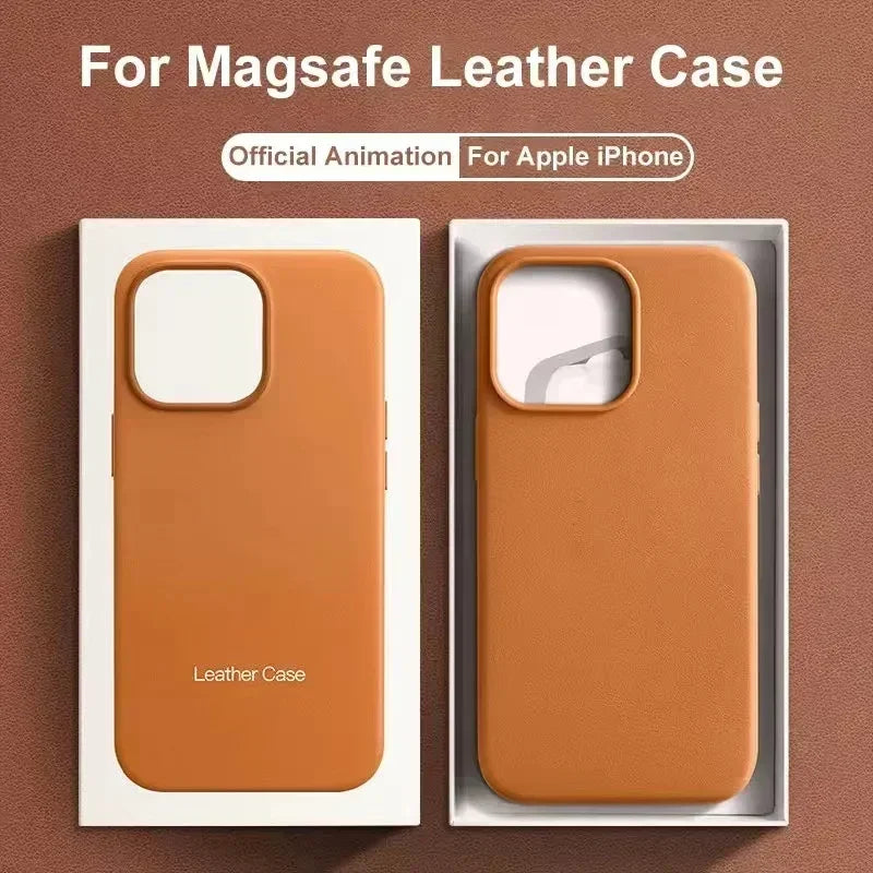 Luxury Leather MagSafe Case for  iPhone