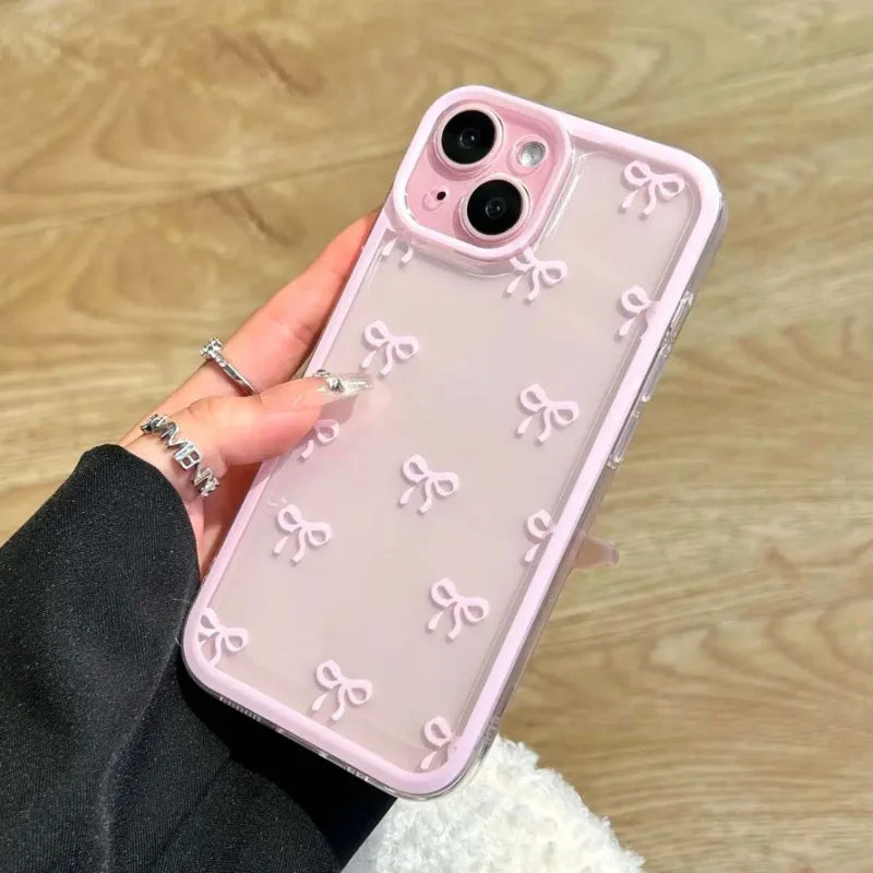Cute Soft Clear Bowknot Phone Case for iPhone