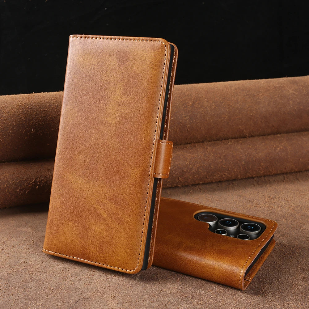 Funda Wallet Card Slot Luxury Leather Case For Samsung