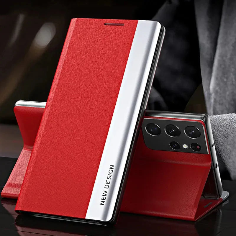 Luxury Leather Flip Case For Samsung Galaxy