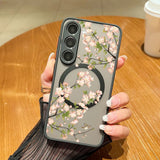 Magnetic For Magsafe Butterfly Flower Case For Samsung