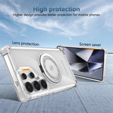 Rotating Magnetic Folding Stand Transparent Phone Case for Samsung