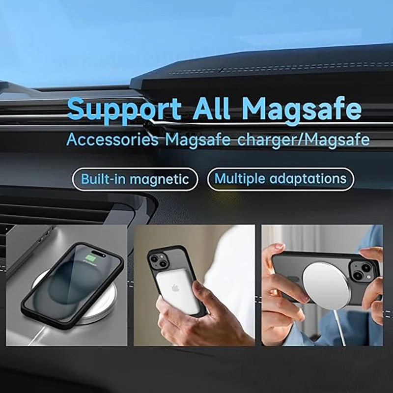 Luxury Matte Slim Strong Magnetic Magsafe Hard Case for iPhone
