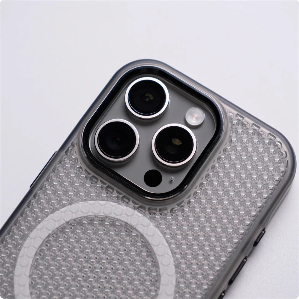 Heat Dissipation Hollow Shockproof Magnetic Case For iPhone