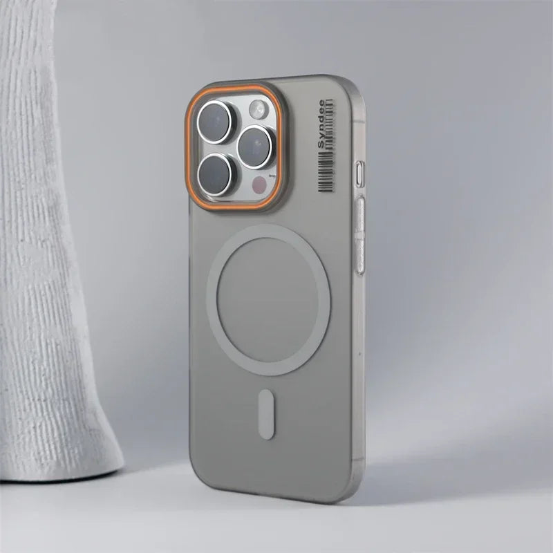 Ultra Thin Frosted Barcode MagSafe Phone Case for iPhone