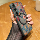 Magnetic For Magsafe Butterfly Flower Case For Samsung