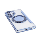Flip Slot Card Leather Wallet Clear Magnetic Phone Case For Samsung