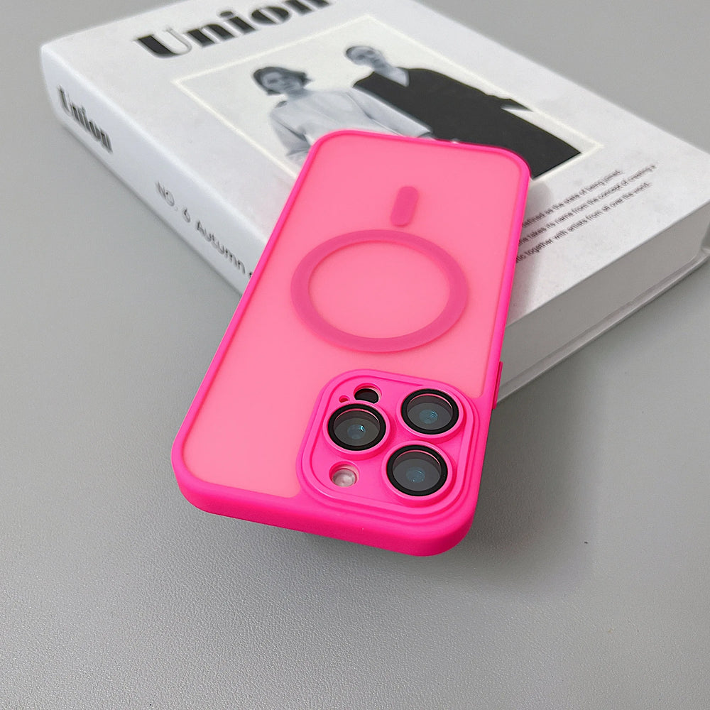 Magnetic Luxury Matte Translucent Armor Shockproof Case For iPhone