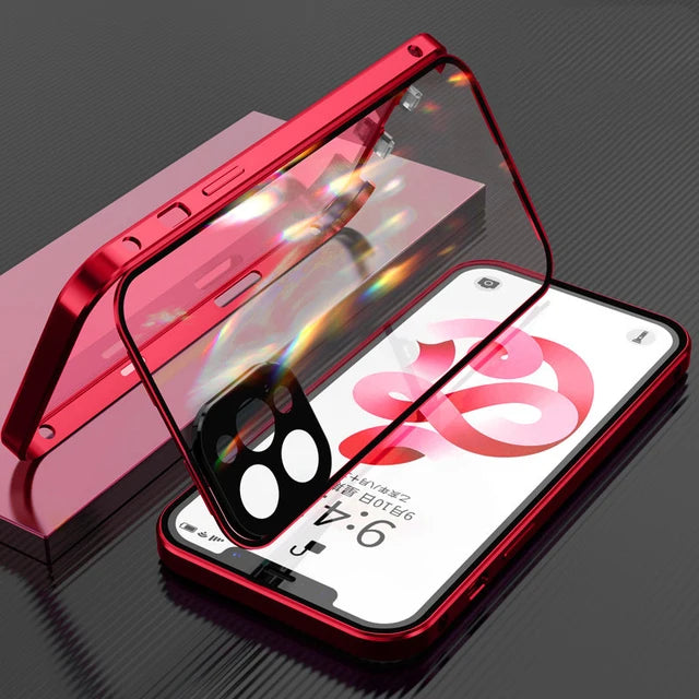 Double-Sided Glass 360°Full Protection Metal Case For IPhone