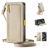 Crossbody Zipper Card Solt Wallet Leather Case For Samsung