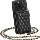 Diamond embroidery thread crossbody chain card bag case for iPhone