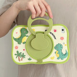 Cartoon Horse Silicone swivel bracket Case For iPad