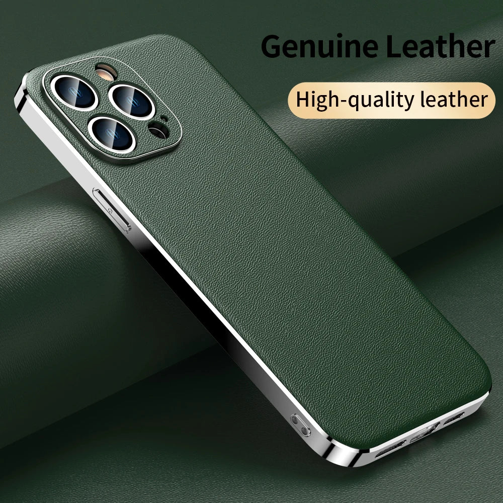 Genuine Cowhide Leather Phone Case for iPhone