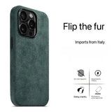 Italian Flip Fur Leather Magnetic Case for iPhone