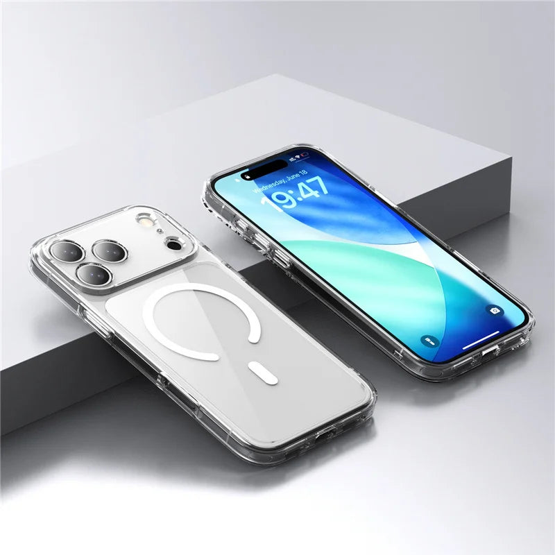 Luxury Clear Shockproof Magsafe Magnetic Case For iPhone