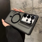 Metal Lens Protection Stand Magsafe Case For Samsung