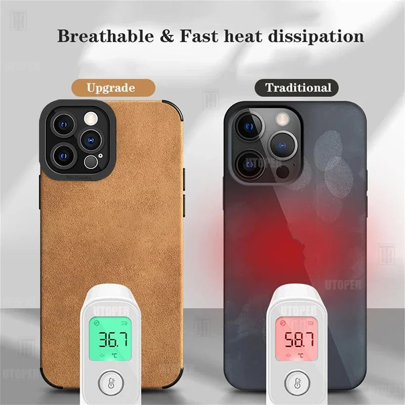 Business Suede Anti-slip Phone Case For iPhone