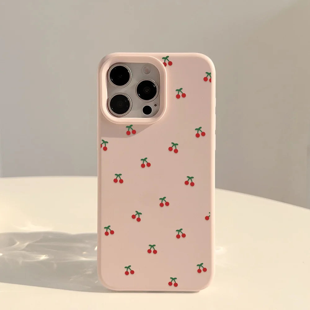 Cute Cartoon Cherry Pattern Phone Case For iPhone