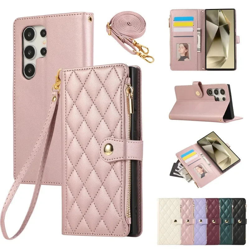 Crossbody Wallet Phone Case For Samsung Galaxy