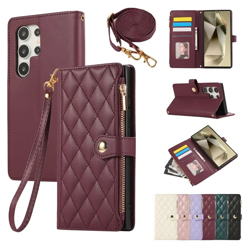 Crossbody Wallet Phone Case For Samsung Galaxy