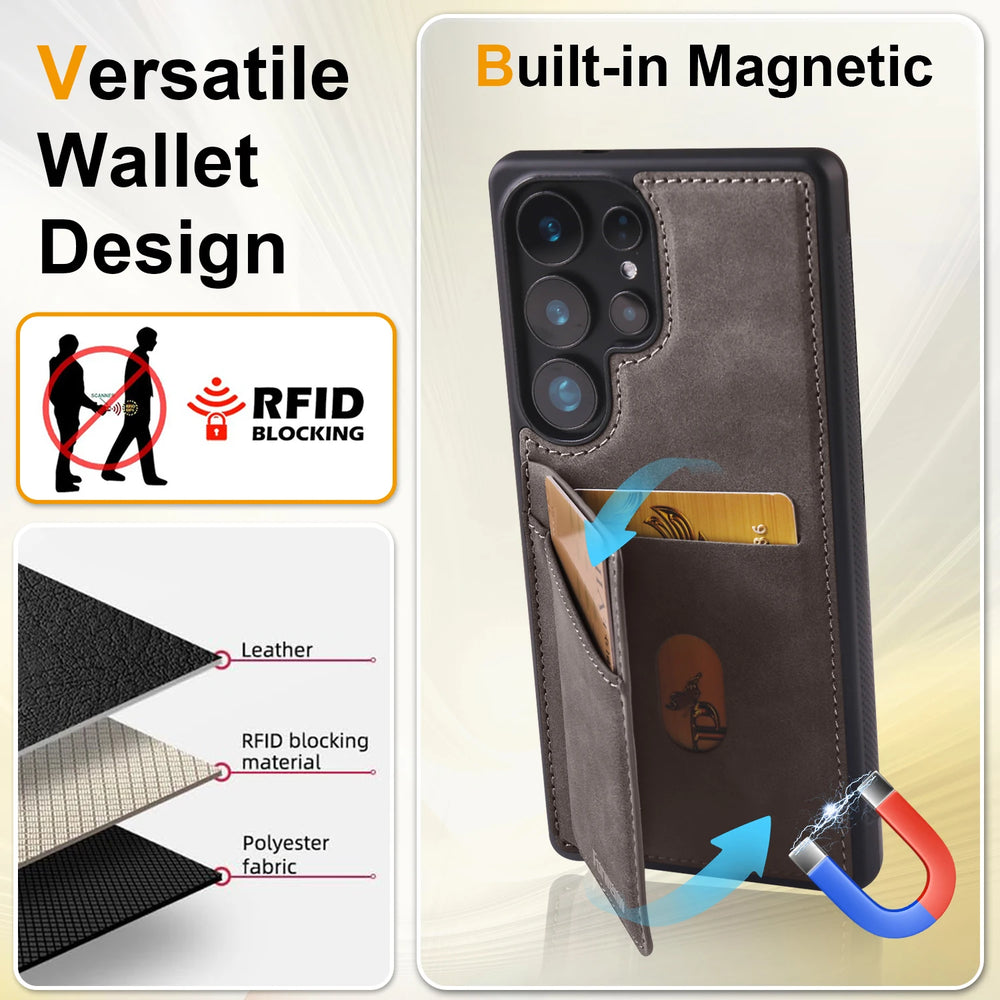 Leather Magnetic Case for Samsung