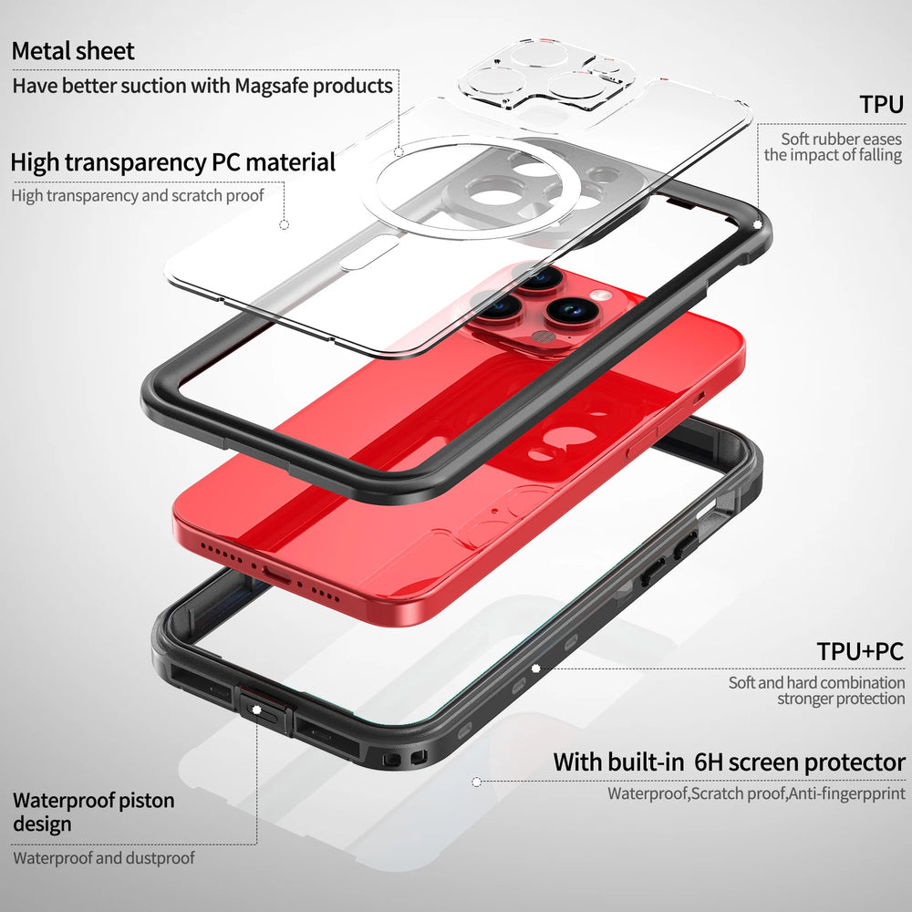 shockproof IP68 professional waterproof case for iPhone