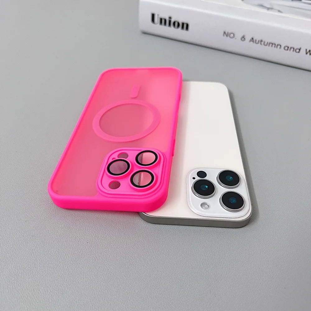 Magnetic Luxury Matte Translucent Armor Shockproof Case For iPhone