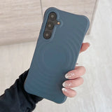 Luxury Water Ripple Liquid Silicone For MagSafe Case For Samsung