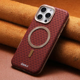 Luxury Solid Color Triangle Pattern Magnetic Case for iPhone