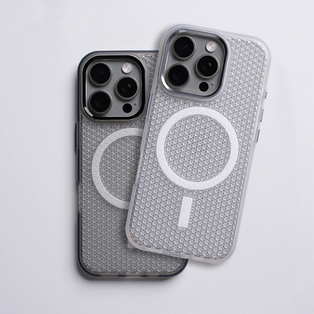 Heat Dissipation Hollow Shockproof Magnetic Case For iPhone