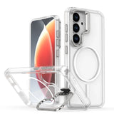Magnetic Camera bracket Holder Clear Case For Samsung Galaxy