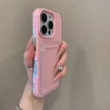 Luxury 2in1 Card Bag Candy Phone Case For iPhone