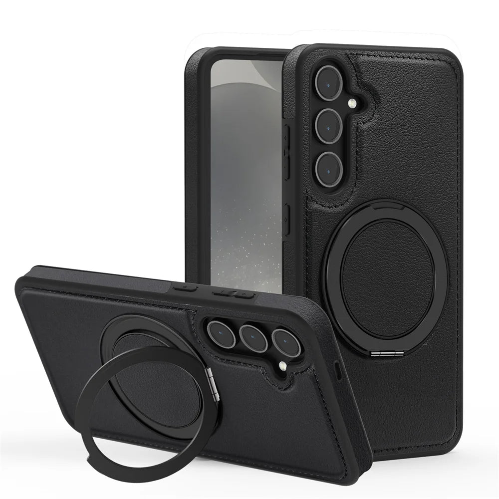 Rotating Stand Leather Magnetic Phone Case for Samsung